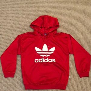 Adidas Red Shiny Material Sweatshirt